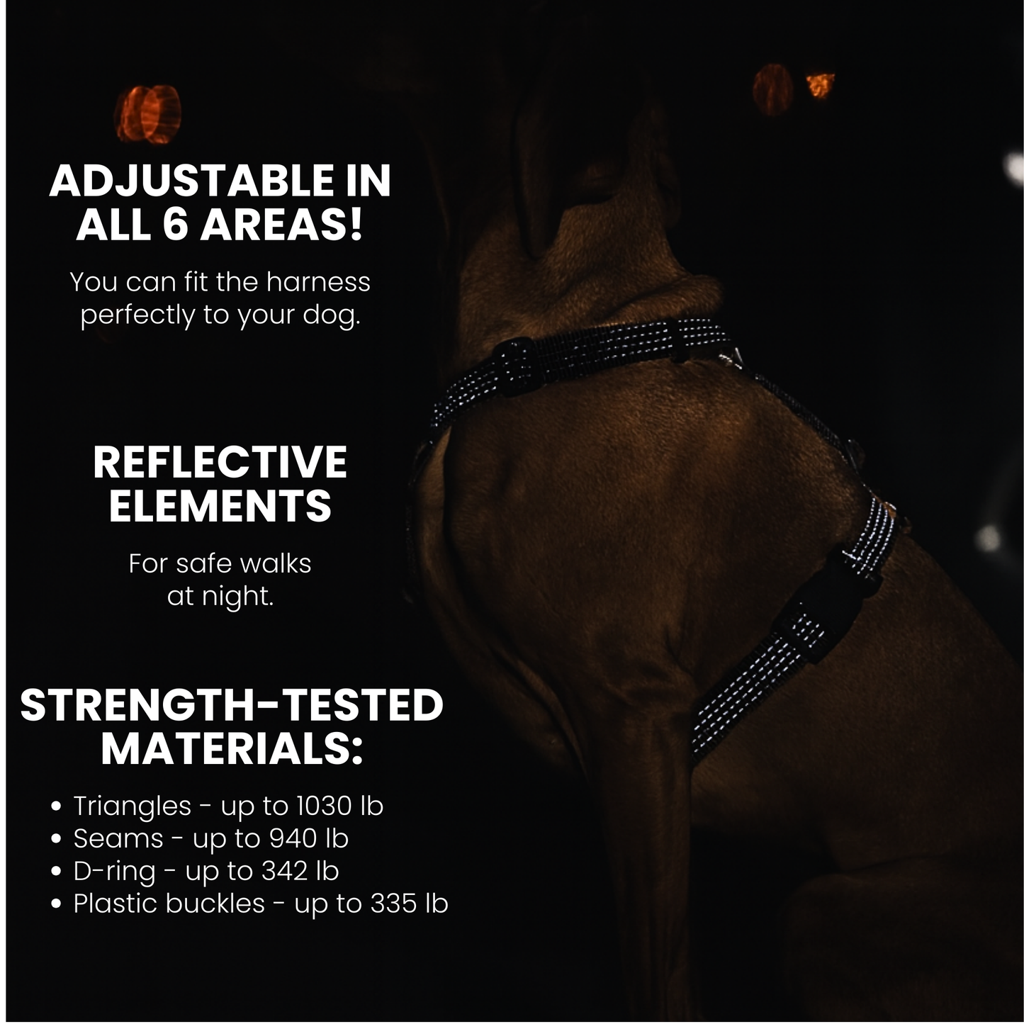 Anatomical Dog Harness - black color