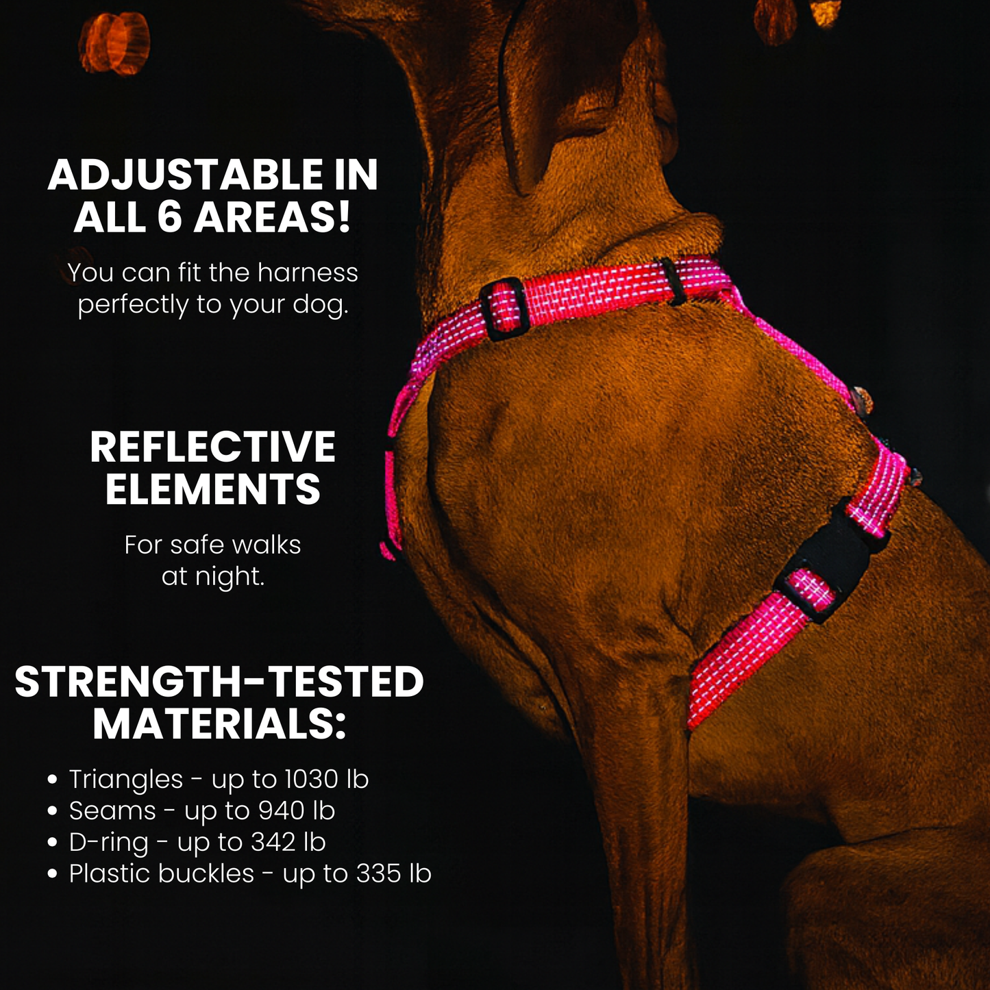 Anatomical Dog Harness - pink color