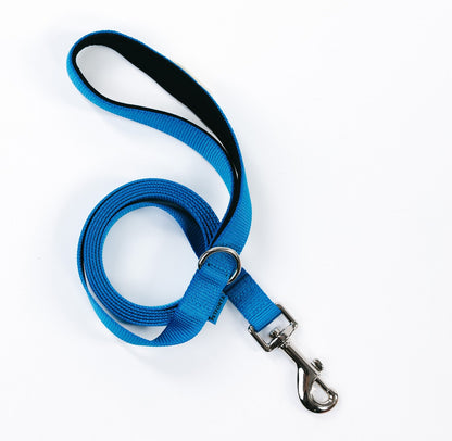 Dog leash with ultra soft handle - deep blue color