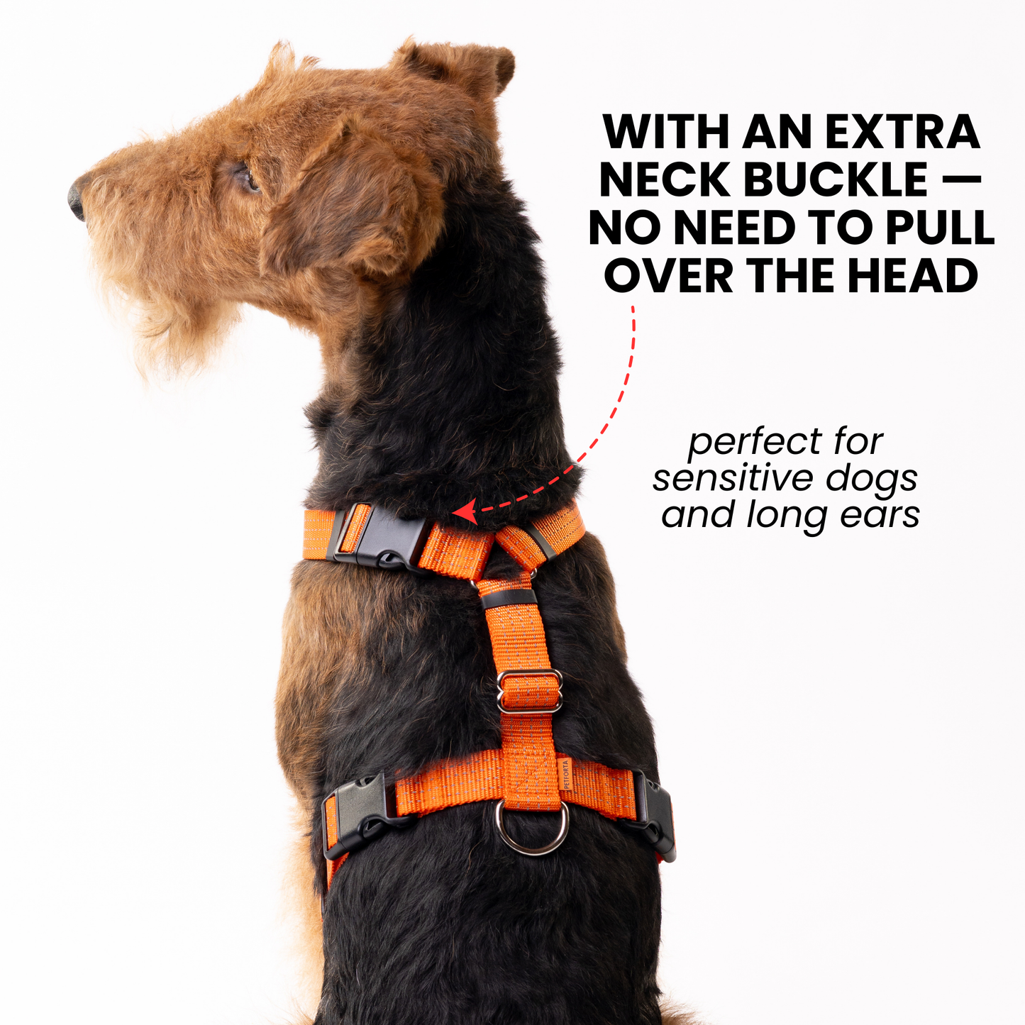 Anatomical No Pull Dog Harness - orange color