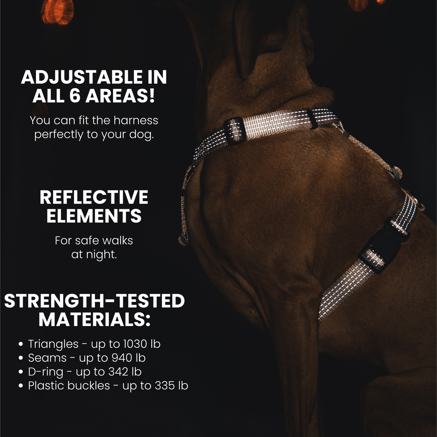 Anatomical No Pull Dog Harness - orange color