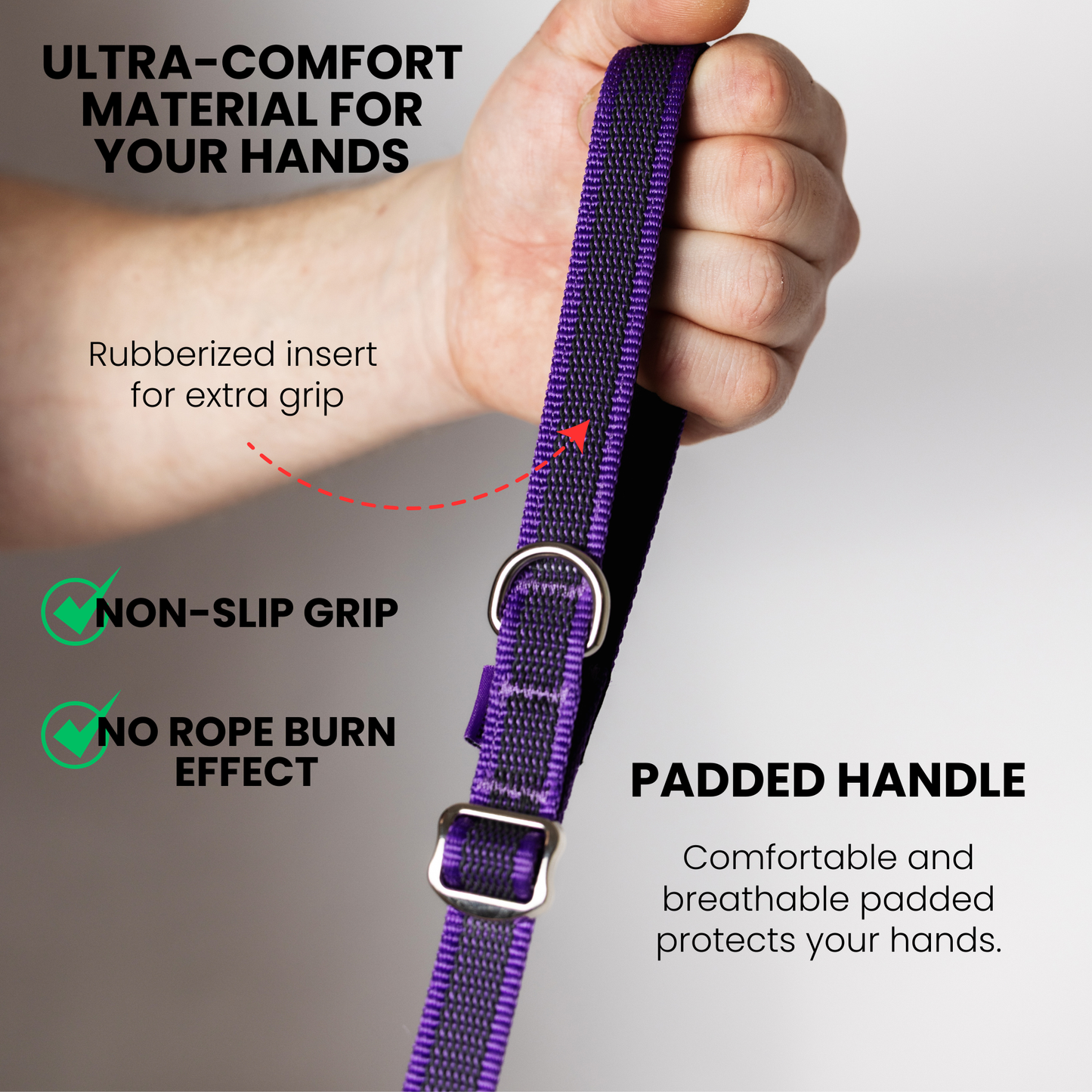 Hands Free Adjustable 4 in 1 Dog Leash - purple color