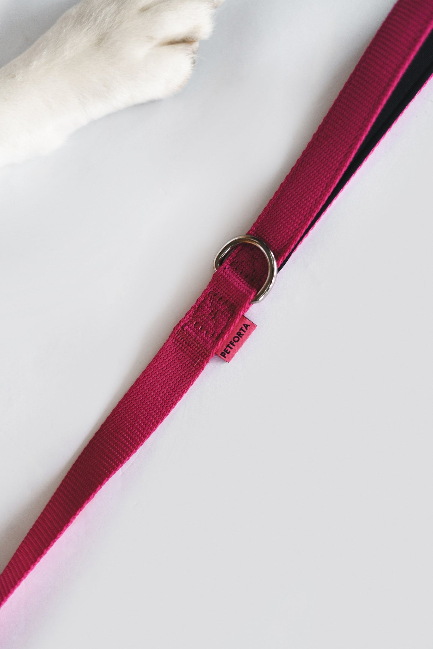 Dog leash with ultra soft handle - pink color